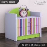 Nočna omarica Happy babies Barvne črte 30 SZN1